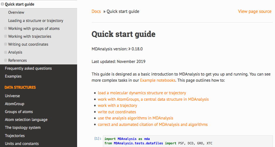 Screenshot of the new Quick Start Guide